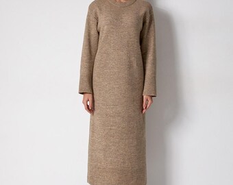 Wool merinos knitted dress for women