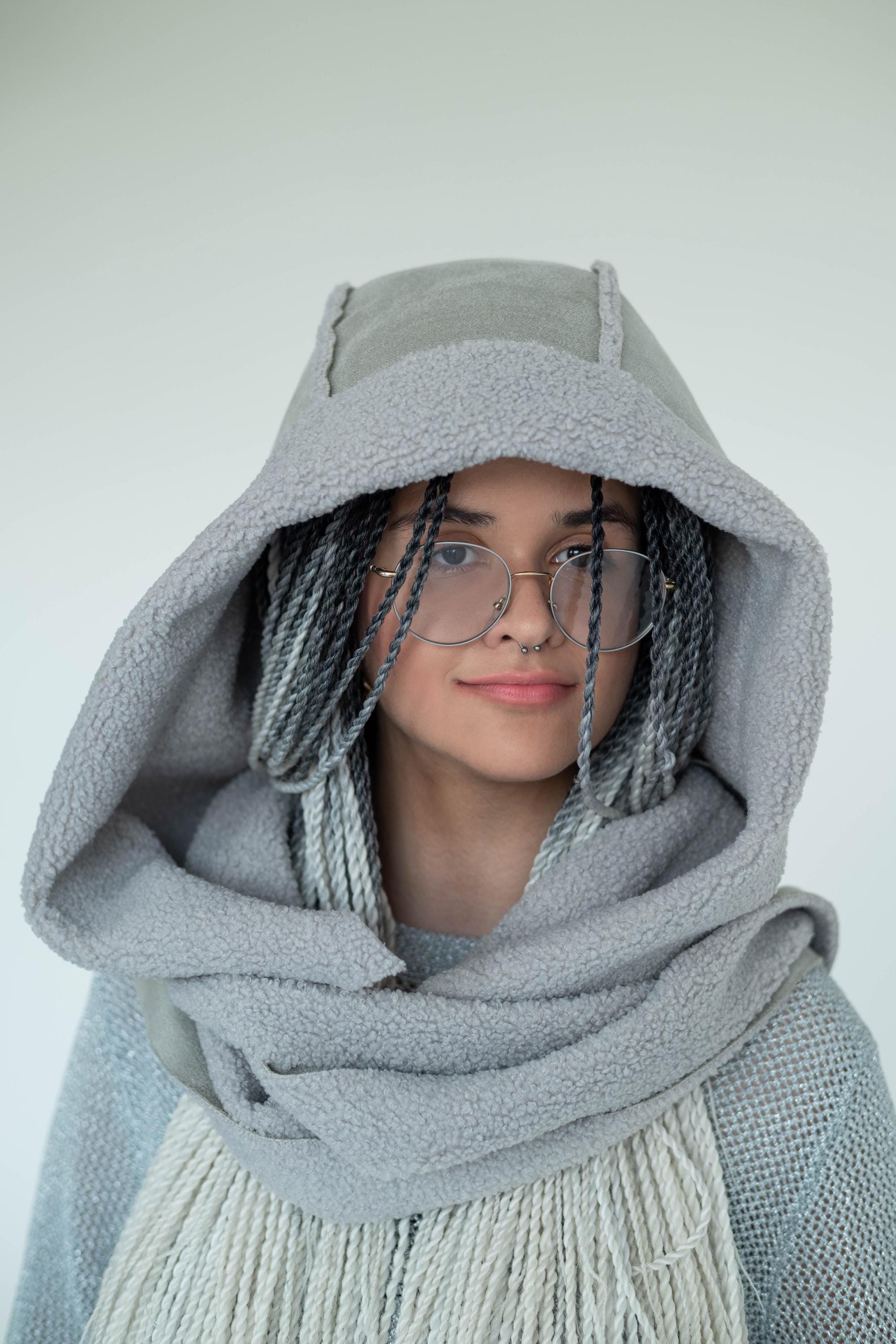 paranoid × allergy Hooded Scarf SOLID HOODED SCARF For Daily Casual Outdoor