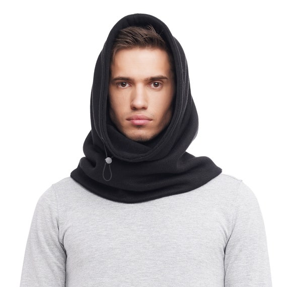 Mens Hooded Scarf Black Fleece Tube Scarf Snood for Men Warm Winter Neck Warmer - Etsy Mens Hooded Scarf Black Fleece Tube Scarf Snood for Men Warm Winter Neck Warmer - Etsy