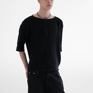 Gauze Desert Tee, Boho Festival Top, Burning Man Nomad Outfit, Avant-Garde Cosplay Shirt image 5