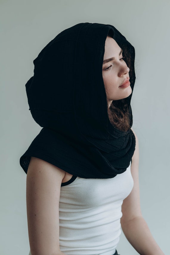 Margarines hooded scarf マフラー black Black Technical Headscarf (S51TH0092-M35350-900-BLACK)