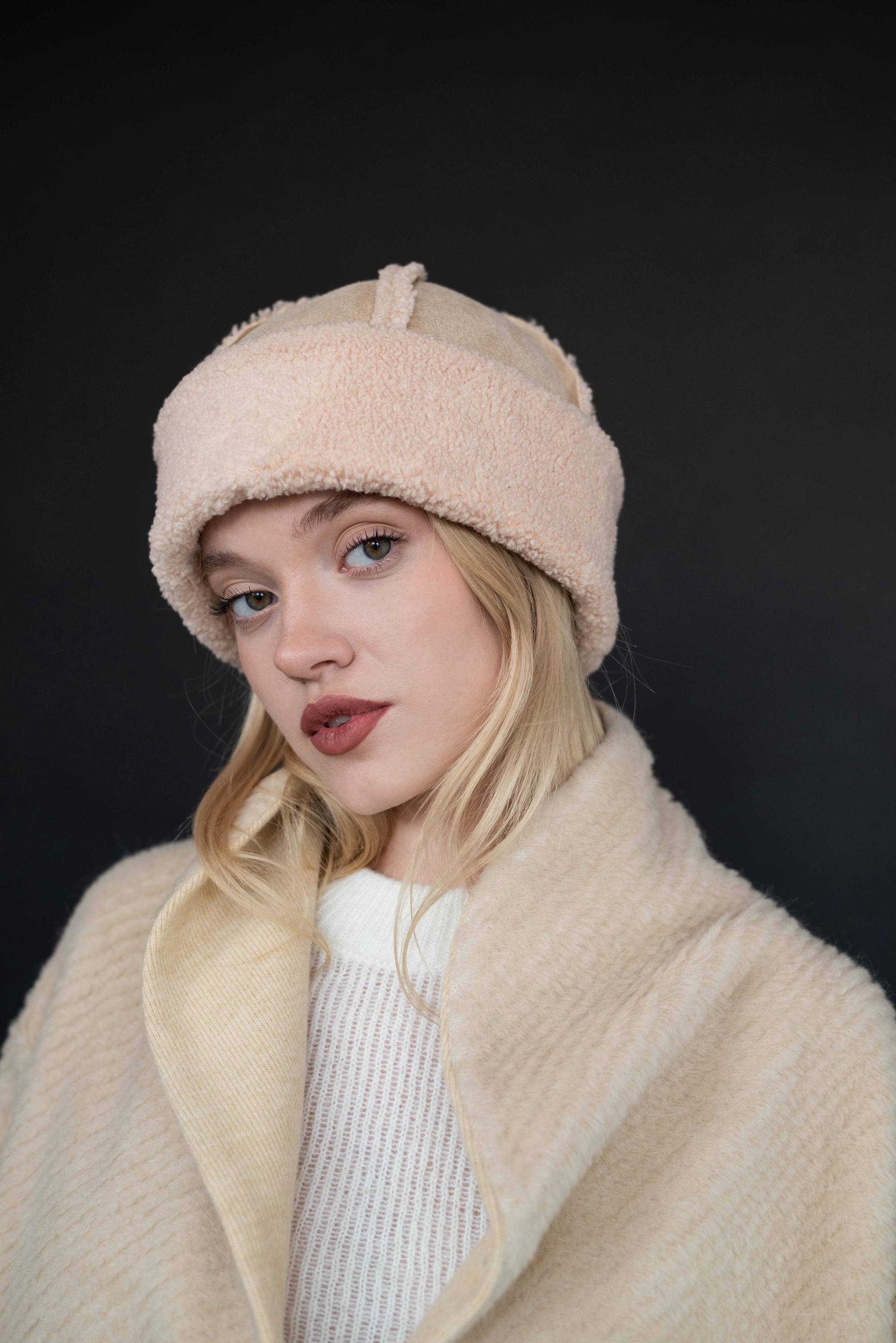 Faur Fur Chestnut Beanie Warm Sheepskin Unisex Hat - Etsy display picture 1