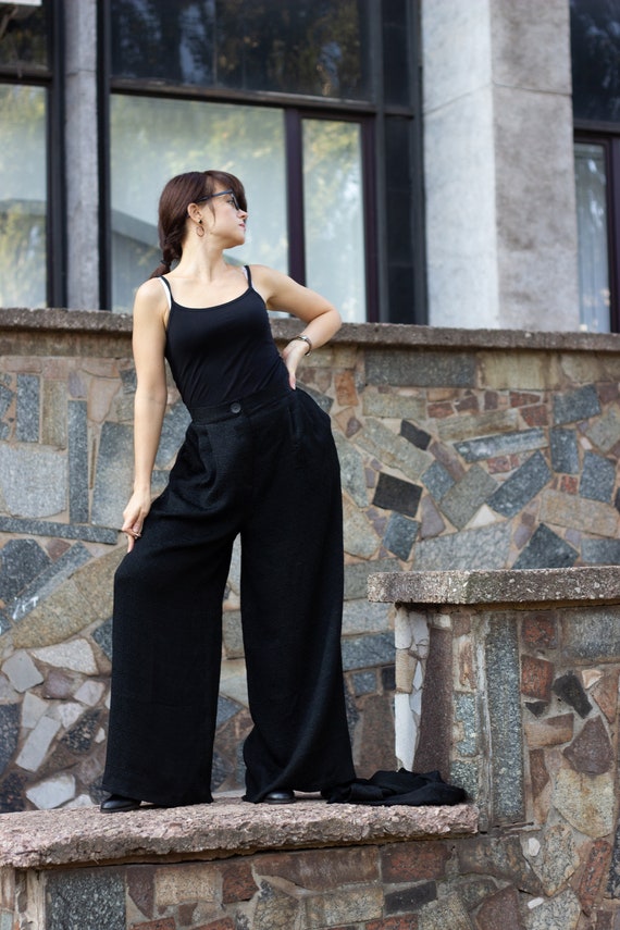 Wide Leg Pants Women Palazzo Pants Black Wide-leg Trousers 