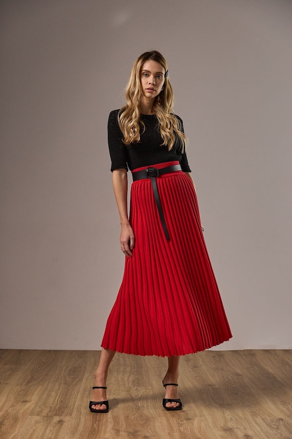 Wine red skirt casual linen skirt woman maxi skirt custom made (1162) Wine red skirt casual linen skirt woman maxi skirt custom made (1162)