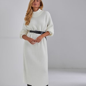 Long chunky ribbed knitted sweaterdress