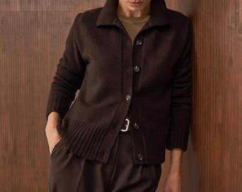 Pendleton Virgin Wool Cardigan: Floral Embroidery, Pockets