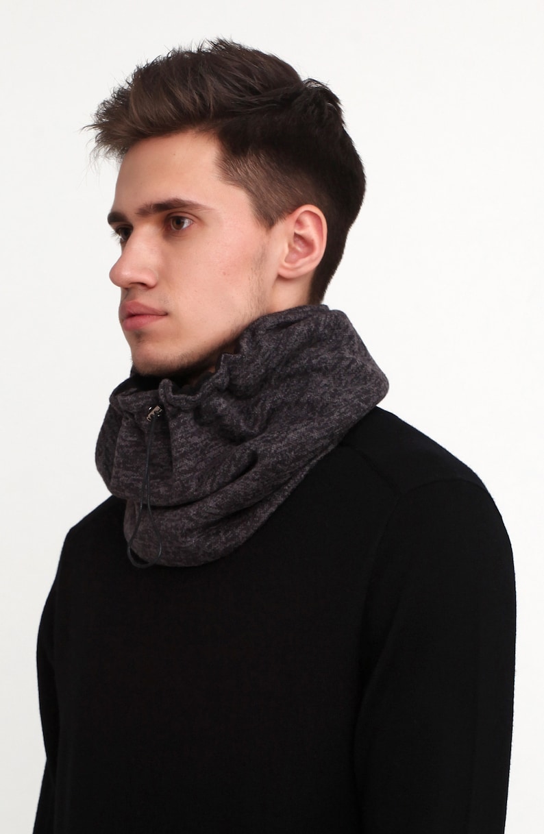 Black Fleece Neckwarmer Neckwarmer for Men Warm Mens Scarf - Etsy