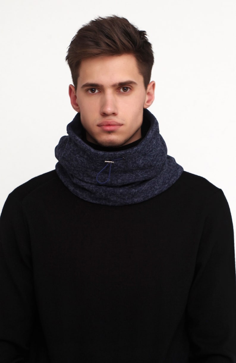 Black Fleece Neckwarmer Neckwarmer for Men Warm Mens Scarf Etsy