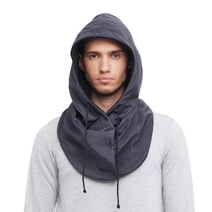 Waterproof hooded scarf Rainproof warm cowl hood image 2