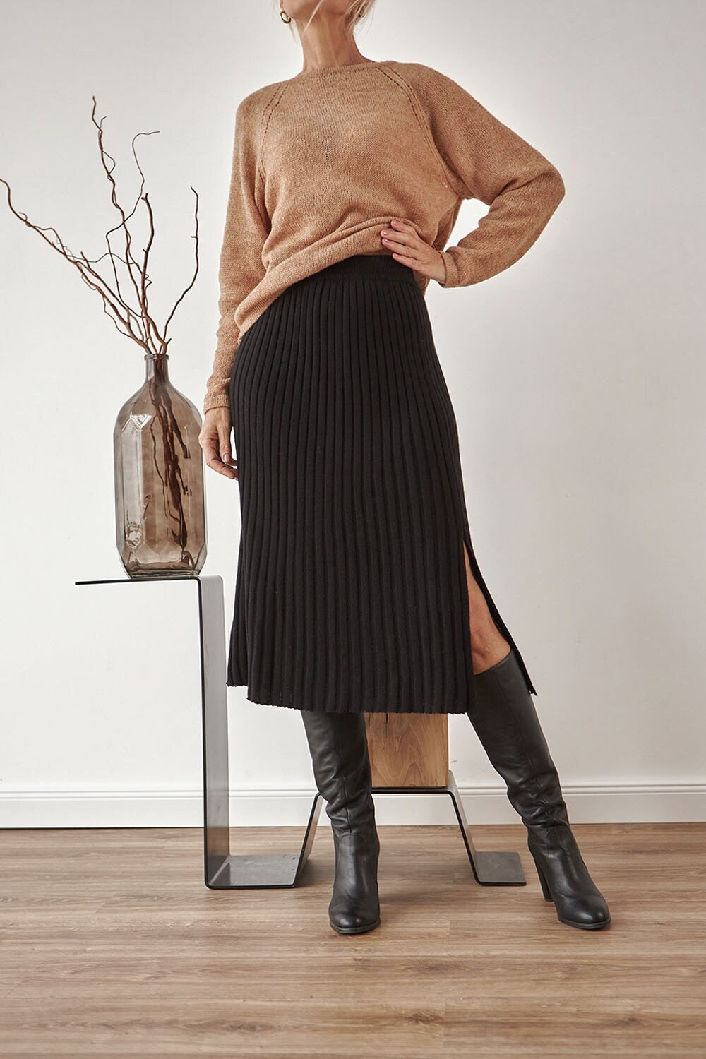 Knit Midi Skirt - Etsy