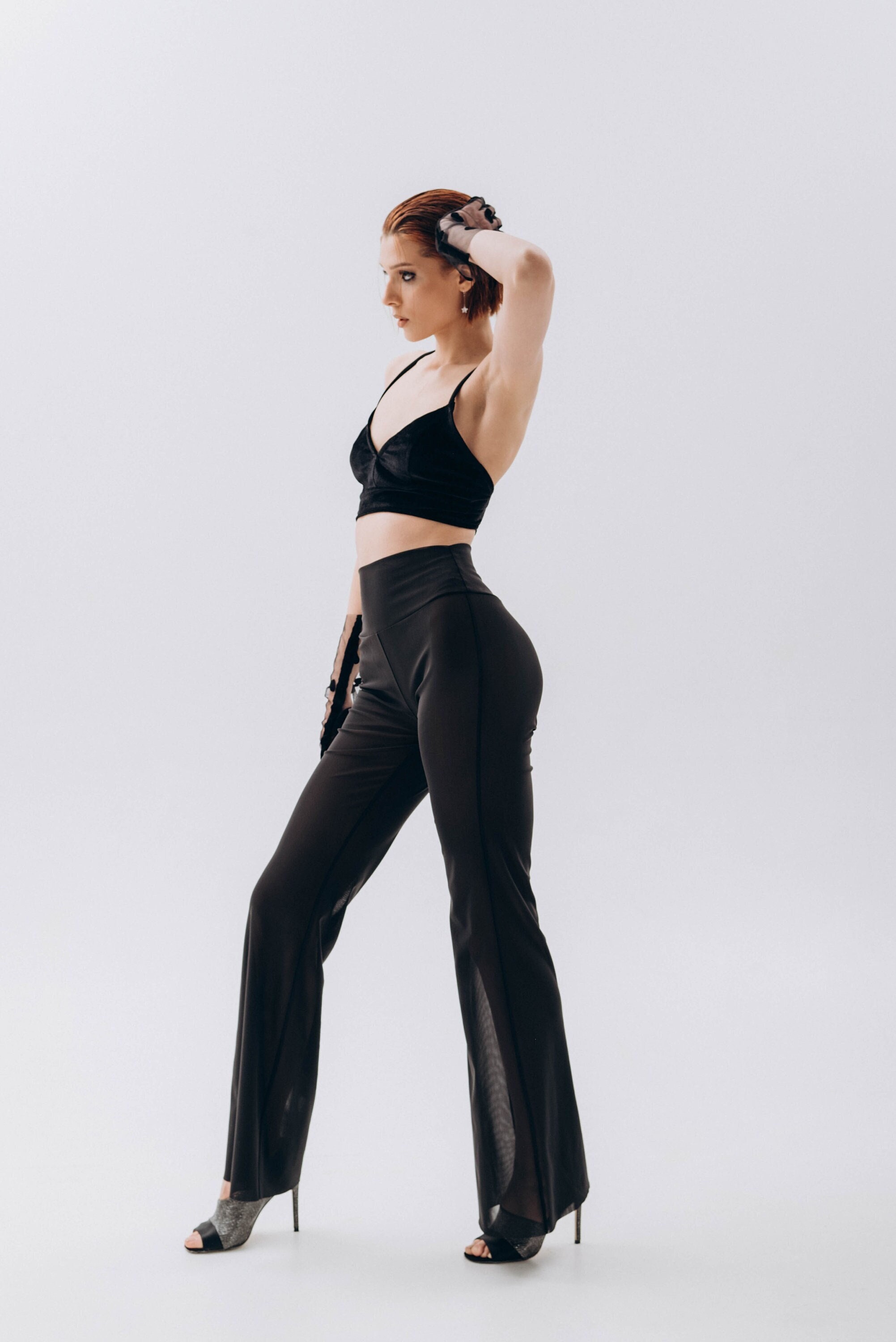 Pantalon de danse court taille haute en mesh Move Dance Elsie