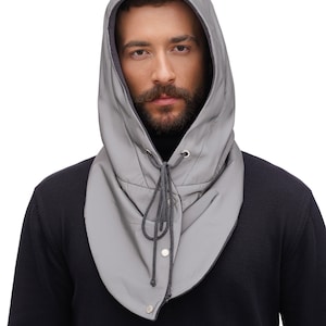 Waterproof hooded scarf Rainproof warm cowl hood image 7