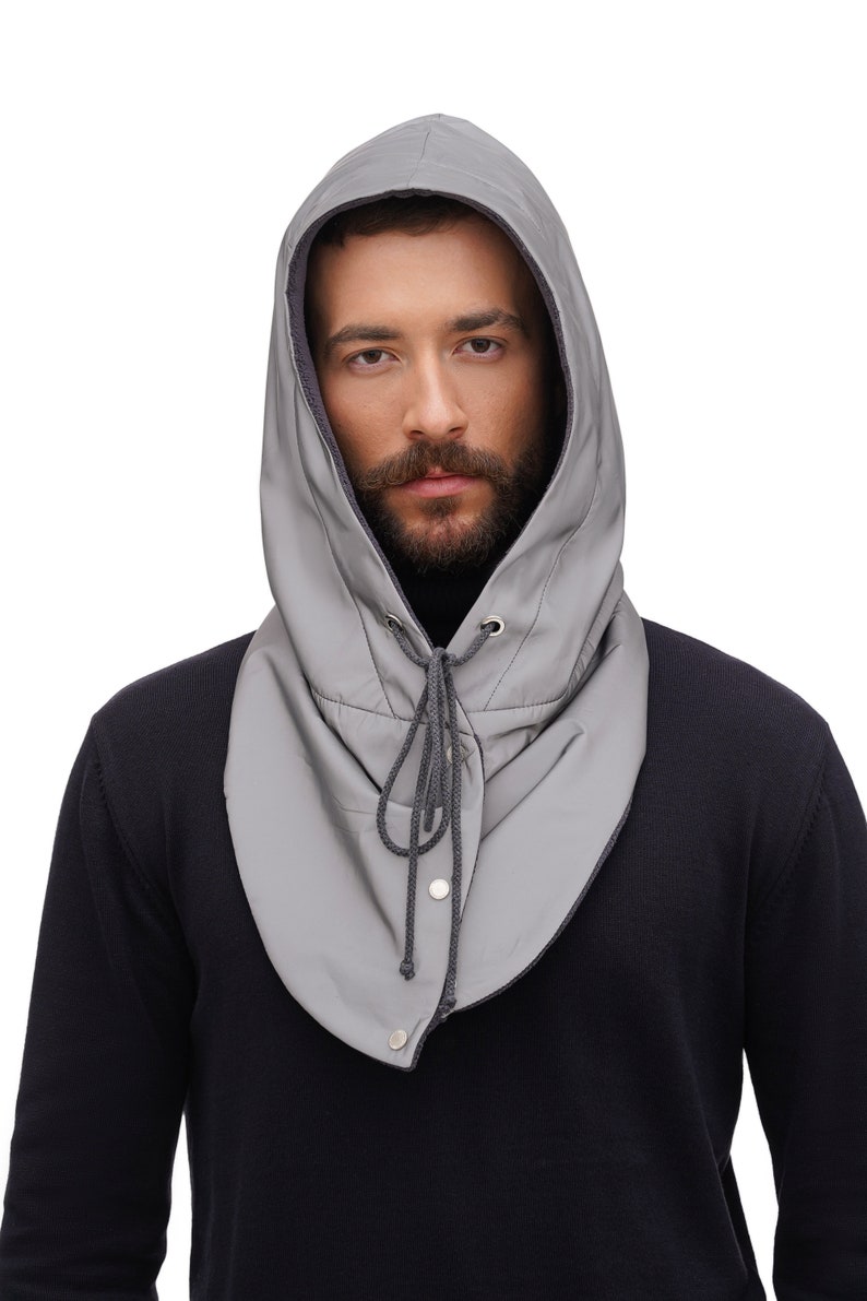 Waterproof hooded scarf Rainproof warm cowl hood image 7