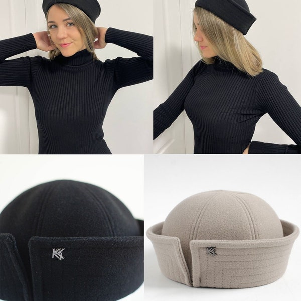 Warm ladies sailor hat Fashion warm hat for women