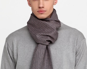 Long wool man scarf Wool man loop scarf
