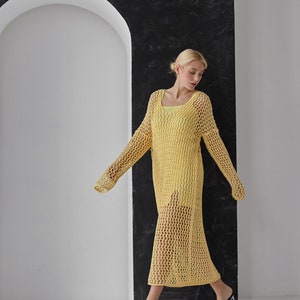 Mesh knit dress Long oversized knit overdress Cover up