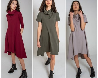 Trapeze jersey dress Loose fitting dress