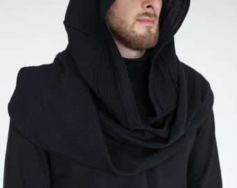 あたまORIMI HOODED SCARF Organic Cotton Hooded Scarf Natural Fabric Round Scarf With