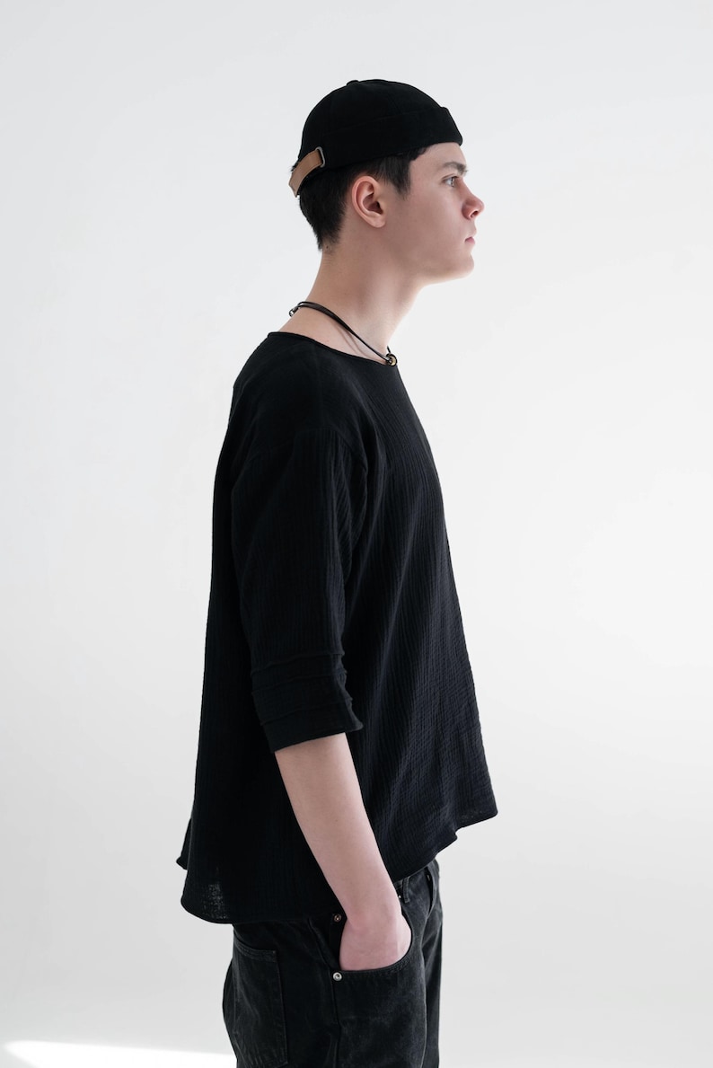 Gauze Desert Tee, Boho Festival Top, Burning Man Nomad Outfit, Avant-Garde Cosplay Shirt image 13