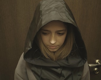 Bufanda con capucha impermeable con doble costura