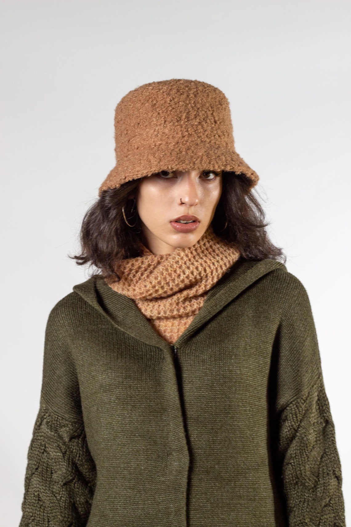 Warm bucket hat Winter bucket hat Faux fur panama Womens Etsy