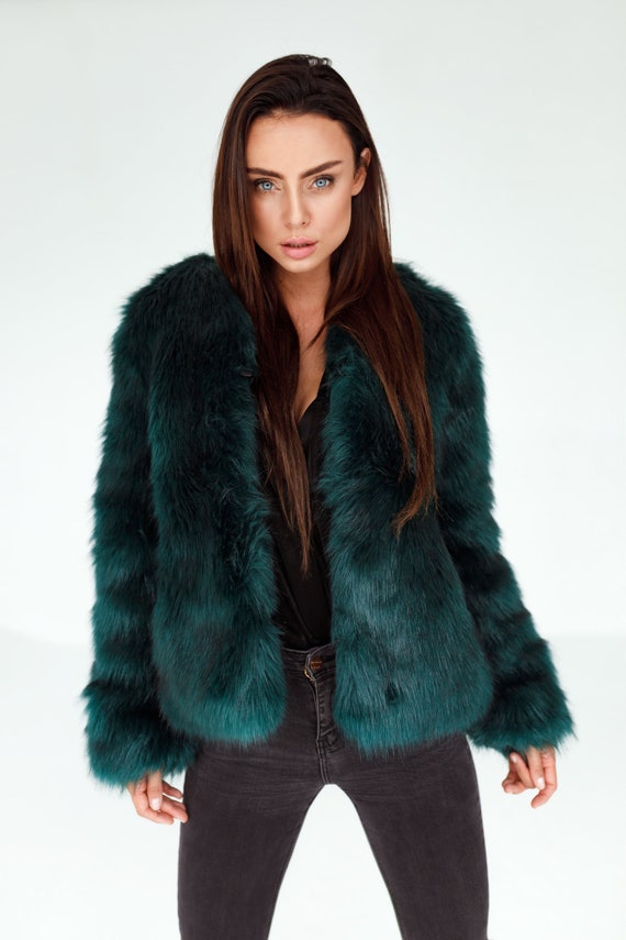 green fur jacket