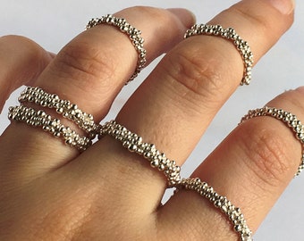 Polka dot ring-Women/'s ring-Organic jewelry Minimalist ring-Gift for her Dot ring-Sterling silver bubble ring-Statement ring-Granulation