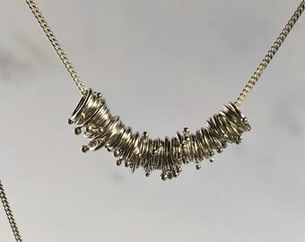 Delicate Sterling Silver Hoops and Granulation Iota Necklace