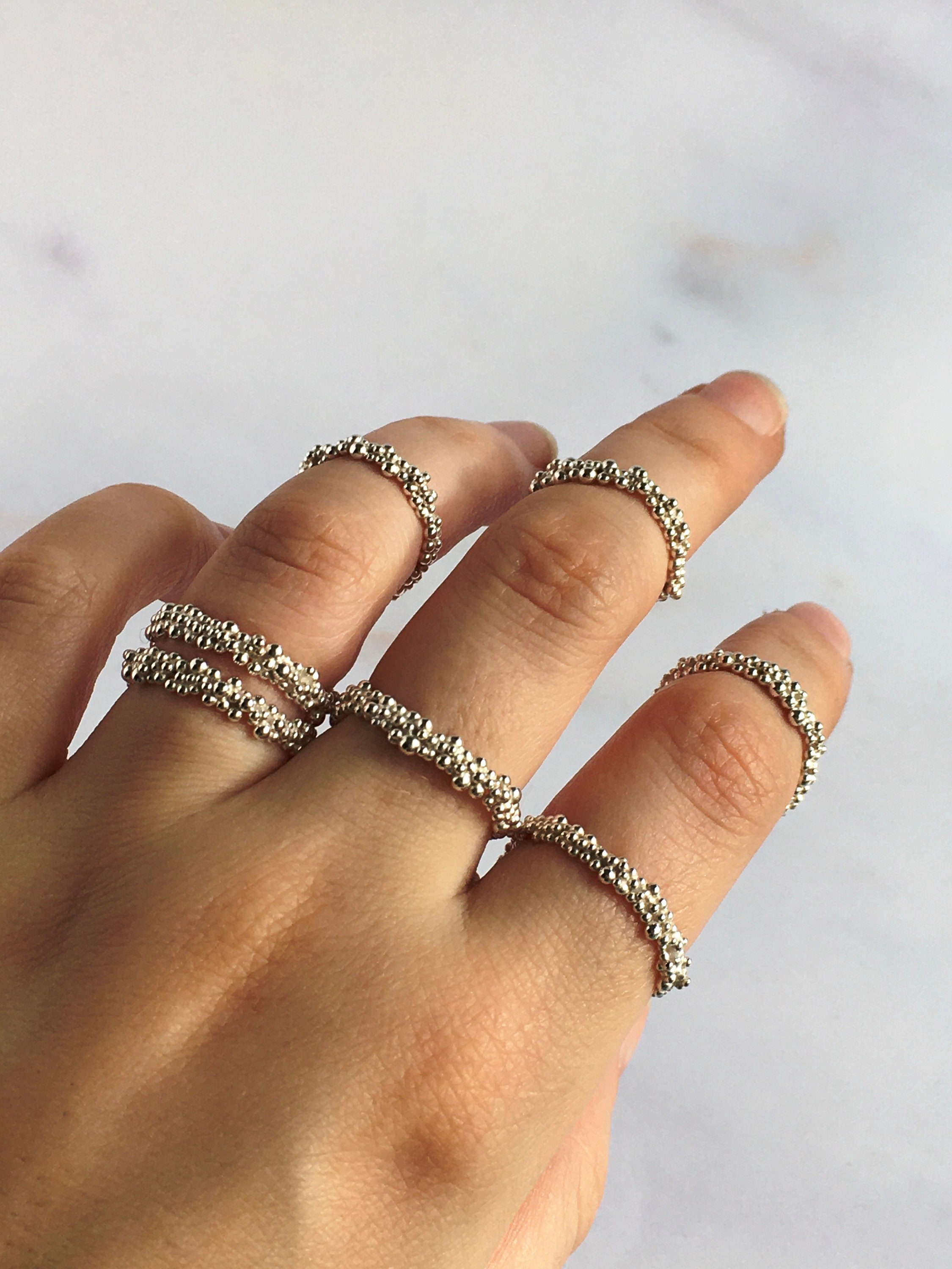 Imogen Ring - Sterling Silver or 9ct Gold Granulation Ring
