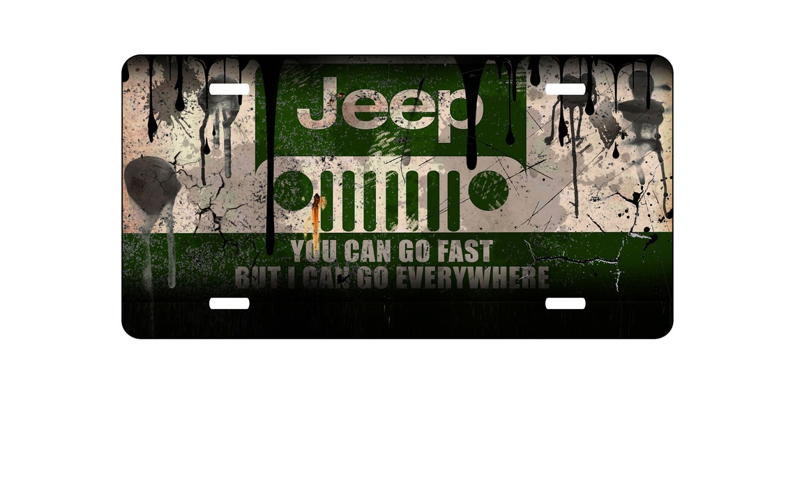 Aluminum license plate with jeep design Etsy