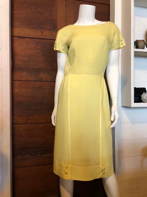 The Clothesline 1950s Yellow Linen Dress