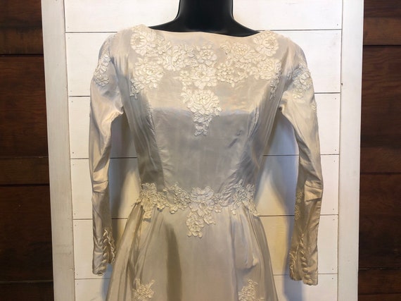 Miss Betsy 1950s Vintage Long Sleeve Wedding Gown With Lace Etsy