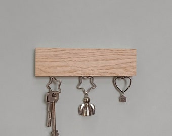 Natural Oak wall key holder with magnets