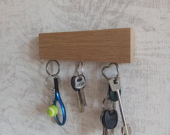 Natural Oak wall key holder with magnets