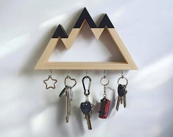 Wand Schlüsselhalter Bergspitzen, praktische und stilvolle handgemachte Wanddekoration