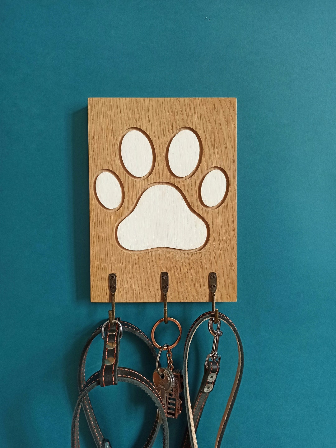 Wooden Leash and Keys Holder Etsy