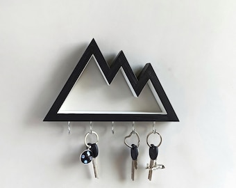 Llavero de madera Cascade Mountains – Soporte de pared para llaves hecho a mano