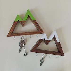 Wall key holders, Hand made with natural wood. Hand painted