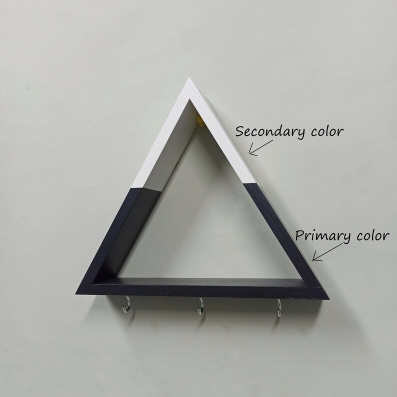 Triangle Small Shelf With Hooks Underneath Etsy