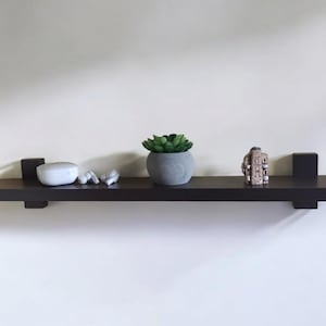 Minimalist Natural Wood Wall Shelf - Handcrafted and hand painted furniture