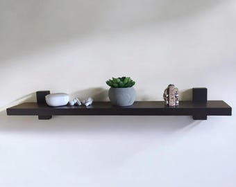 Minimalist Natural Wood Wall Shelf - Handcrafted and hand painted furniture