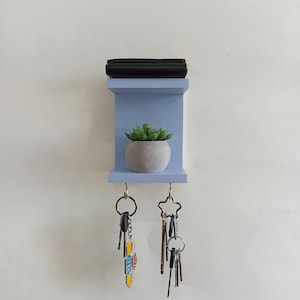 Vertical Mini Shelf with Hooks for Jewelry or Keys