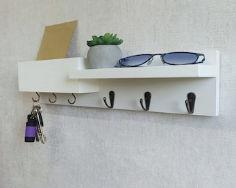 Handcrafted Wall Organizer | Entryway Coat and Keys Rack