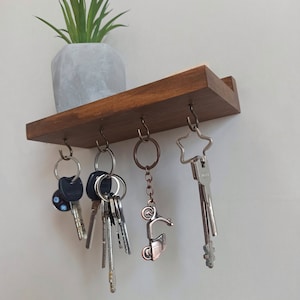 Hand made plant shelf with natural wood