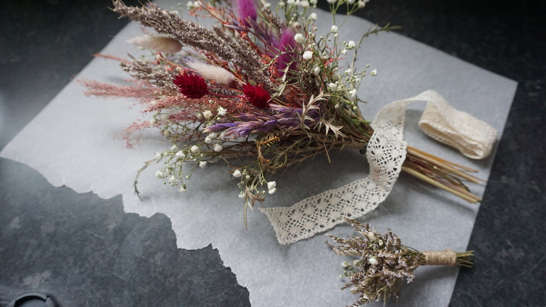 Meadow Wedding Bouquet de fleurs séchées pour mariée - Etsy France