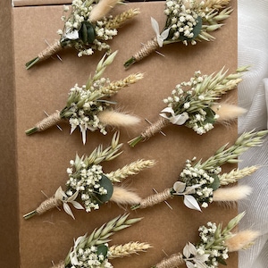 1/3/5/7 Rustic Dried Flower Buttonhole // For Wedding Baptism Birthday // Baby Child // Bride  Bridesmaid Gift Groom Buttonhole Wild Flowers