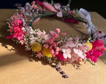 Dried Flower Crown: Bridal, Bridesmaid, or Flowergirl, Adjustable