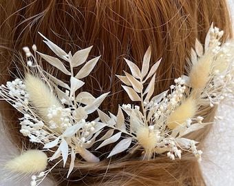 Dried Flower Hair Pins (3/5 Pcs) - Bride, Bridesmaid Wedding Accessories