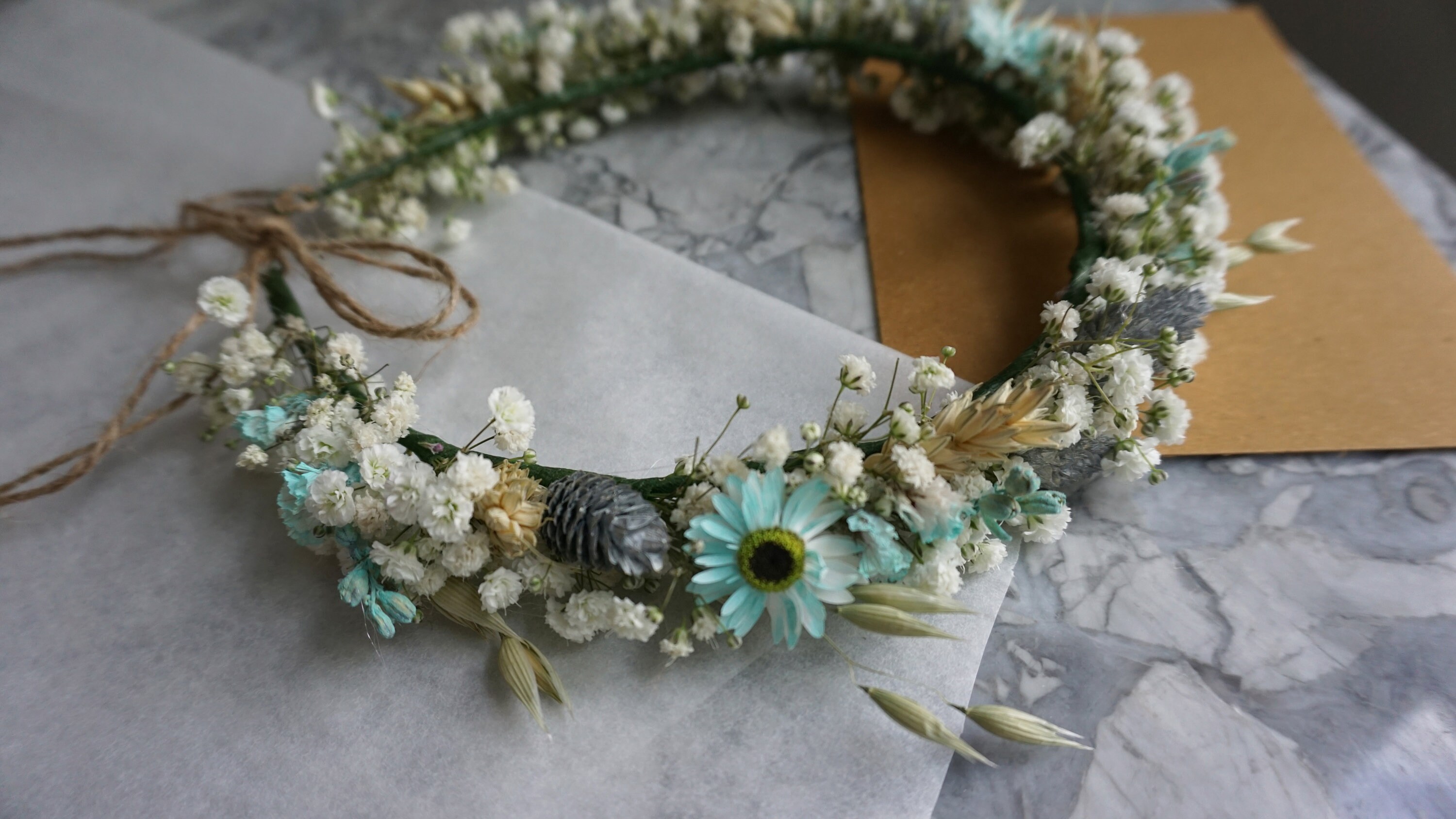 Dried Flower Crown / Preserved Flowers Bride Bridal Crown Etsy