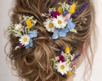 1/3/5/7 Meadow Flower Hair Pin // For Wedding Birthday //Bride  Bridesmaid Flowergirl Gift  Wild Flowers